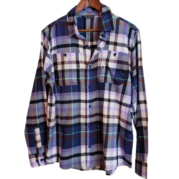 Alpine Design Button Down Flannel Shirt Medium Multicolor Plaid - Picture 3 of 15